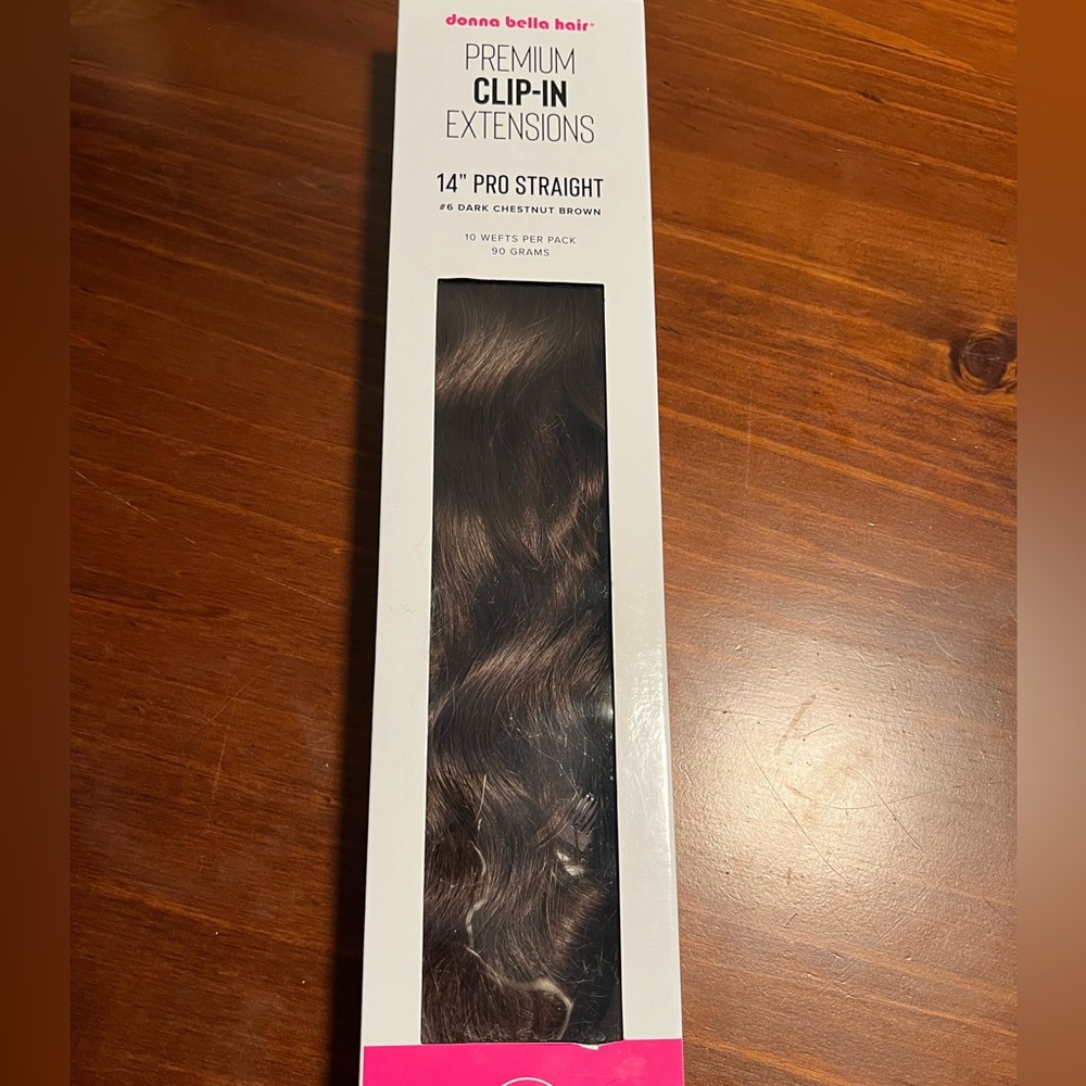 Donna Bella clip-In Hair Extensions Dark Chestnut Brown